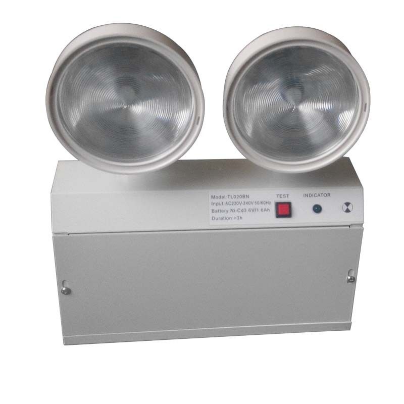2W Twin Spot LED acil durum lambaları çelik kabuklu ve 3 saatlik Ni-Cd pilli