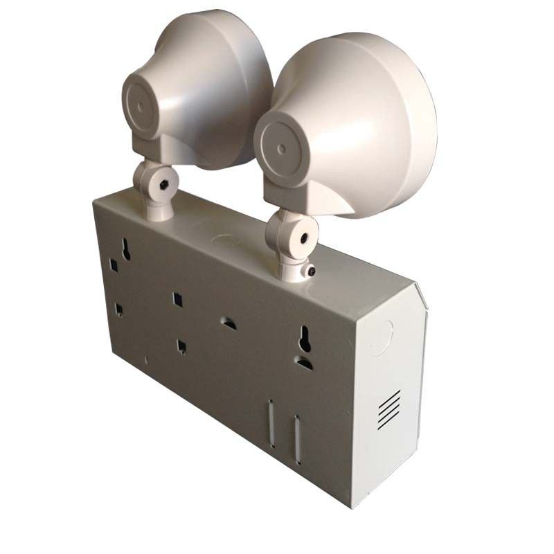 2W Twin Spot LED acil durum lambaları çelik kabuklu ve 3 saatlik Ni-Cd pilli