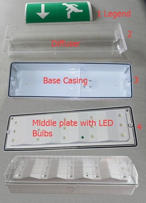 Şarj edilebilir Su geçirmez Acil Durum Işığı 3W LED Islak Yer Dışarı ABS Kaplama IP65 L102M
