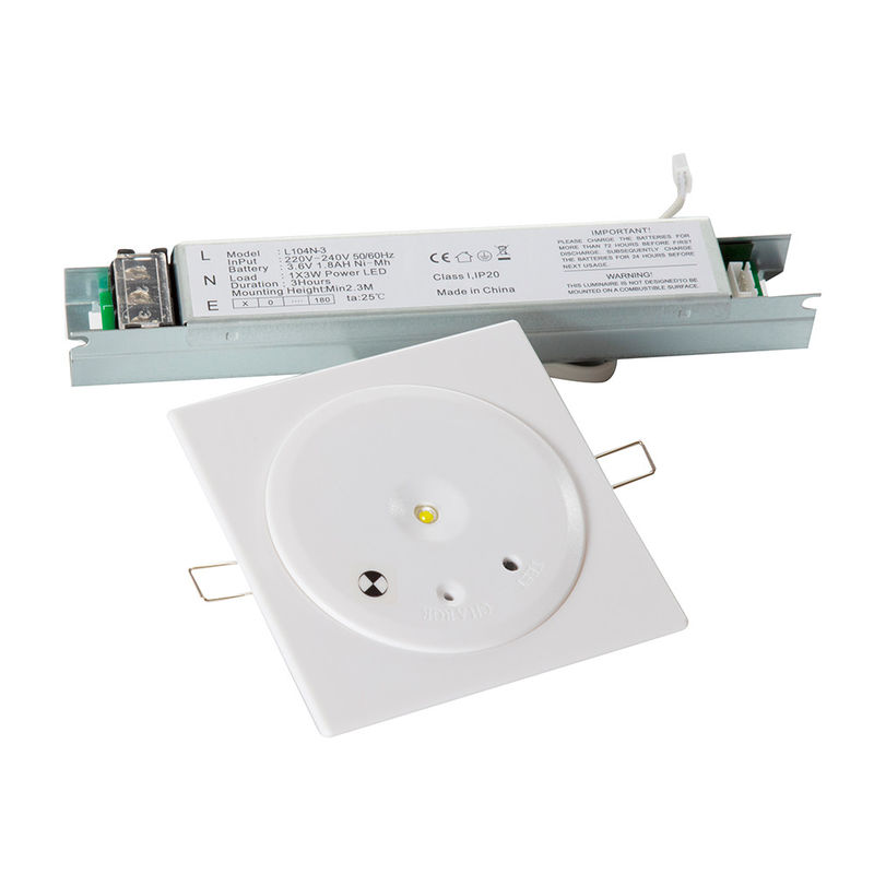 3 saatlik süresi LED acil durum ışığı tavan için 3W SMD Beyaz LED ile yerleştirilmiş
