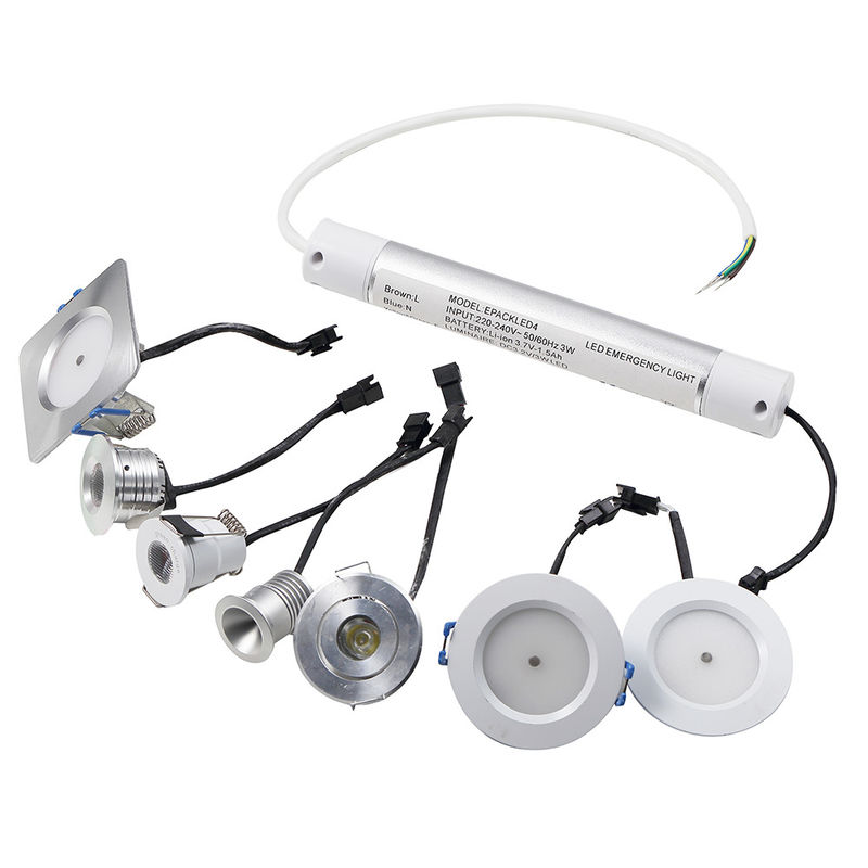 Alüminyum Kaplama 3W LED Şarj edilebilir acil durum ışığı pil yedekleme IP20 Yüksek parlaklık L124N