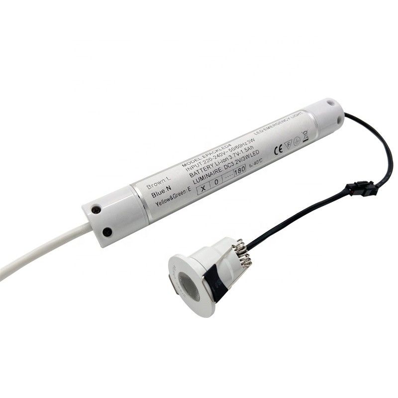 Pil Yedeklemeli, Yangına Dayanıklı, IP20, Şarj Edilebilir L124N Kendinden Testli LED Acil Durum Spot Lambası