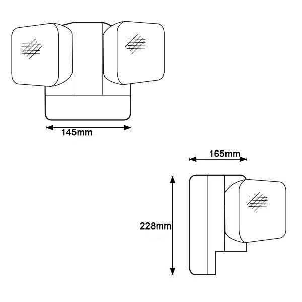 6W İkiz Spot LED Acil Durum Işığı 6500K 3.6V 3.0Ah Ni-Cd Pil PC Muhafazası IP20