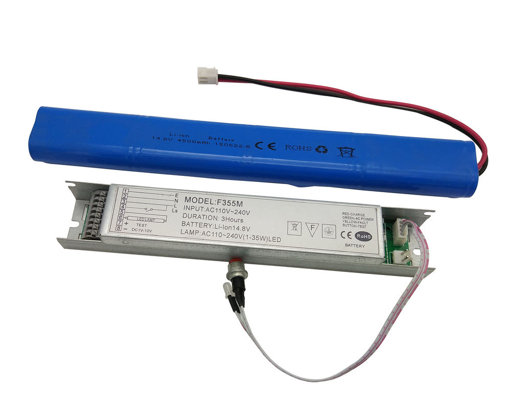 LED Acil Durum Dönüşüm Kiti Kendi Kendini Test Li-İyon Pil 1-3 Saat Acil Durum Süresi